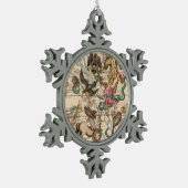 Winter-Sonnenwende Schneeflocken Zinn-Ornament (Links)