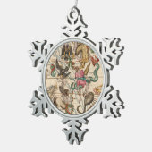 Winter-Sonnenwende Schneeflocken Zinn-Ornament (Rechts)