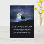 Winter-Sonnenwende-Segen-Karten-Elche und Mond Karte (Gelbe Blume)