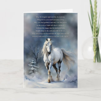 Winter-Sonnenwende-Segen-Pferd in der Schneenacht Karte