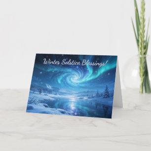 Winter-Sonnenwende-Segen Yule-Nacht-Himmel Schön Karte