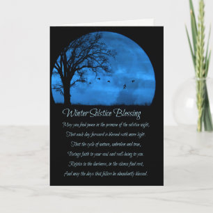 Winter-Sonnenwende-Segensgedicht Mond Eiche Karte
