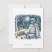 Winter-Sonnenwende-Tech-AI-Roboter-Weihnachtskarte (Rückseite)