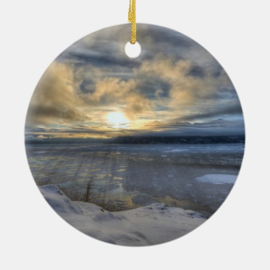 Winter-Sonnenwende Turnagain Arm Keramikornament (Hinten)