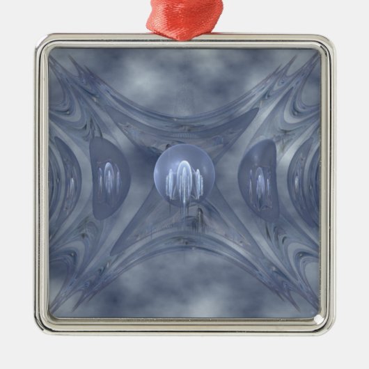 Winter-Sonnenwende-Verzierung Silbernes Ornament (Vorne)