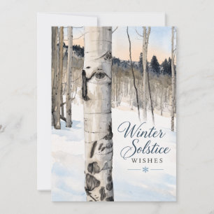 Winter-Sonnenwende-Wünsche Friedliche Schneebedeck Feiertagskarte