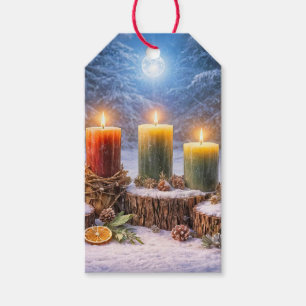 Winter-Sonnenwende-Yule-Kerzen Schnee Geschenkanhänger