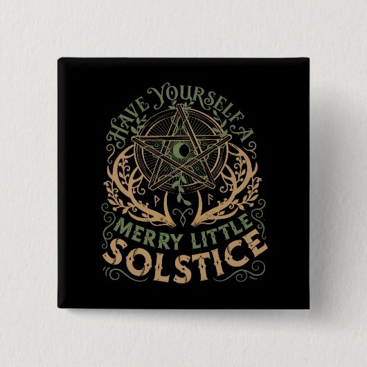 Winter-Sonnenwende Yule Weihnachtsfeiertag  Button (Vorderseite)