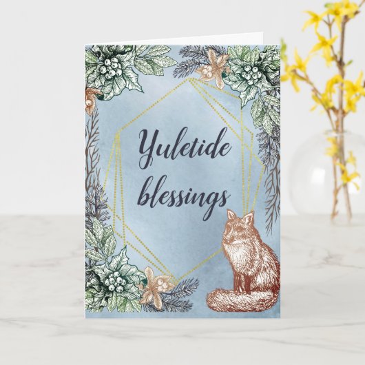 Winter-SonnenwendeblumenFox Karte (Gelbe Blume)