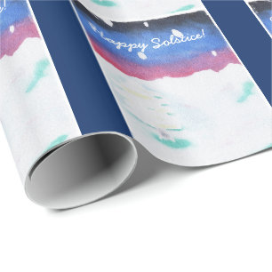 Winter-Sonnenwendesnowy-Szenen-Weihnachten Geschenkpapier