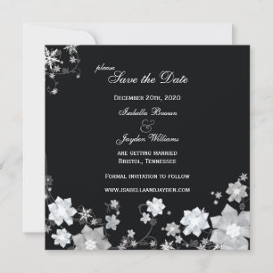 Winter-Sparkle-Hochzeit Sichern Sie das Datum Einladung