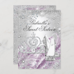 Winter Sparkle Snowflake Pink Sweet 16 Einladung