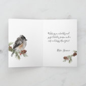 Winter Sparrow Rote Berries Frohe Weihnachten (Innenseite)