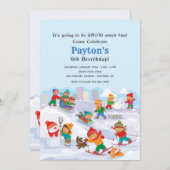 Winter-Spaß in der Schnee-Einladung Einladung (Vorne/Hinten)