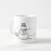 Winter-Spaß-Möpse Kaffeetasse (Vorderseite Links)