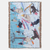 Winter-Spaß Ski fahrendes Labradors Decke (Vorderseite Vertikal)