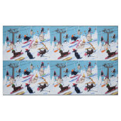 Winter-Spaß Ski fahrendes Labradors Stoff (Fat Quarter (45,7 x 55,9 cm))