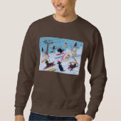 Winter-Spaß Ski fahrendes Labradors Sweatshirt (Vorderseite)
