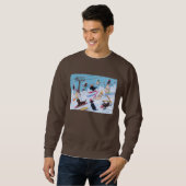 Winter-Spaß Ski fahrendes Labradors Sweatshirt (Vorne ganz)