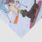 Winter-Spaß-Skifahren-Weihnachten Labradors Seidenpapier (Detail)