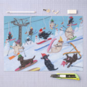 Winter-Spaß-Skifahren-Weihnachten Labradors Seidenpapier (Handwerk)