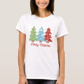 Winter Spaß Weihnachtsbaum Print T-Shirt, Ferien W T-Shirt (Vorderseite)