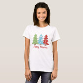 Winter Spaß Weihnachtsbaum Print T-Shirt, Ferien W T-Shirt (Vorne ganz)