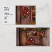 Winter - Speicher - gekleidet für die Feiertage Visitenkarte (Vorne/Hinten)