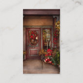 Winter - Speicher - gekleidet für die Feiertage Visitenkarte (Rückseite)