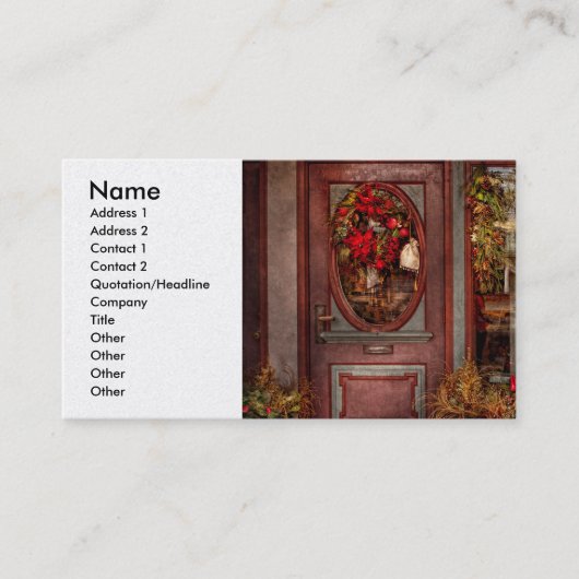 Winter - Speicher - gekleidet für die Feiertage Visitenkarte (Vorderseite)