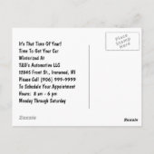 Winter-Speicher-Schnee, der Postkarte (Rückseite)