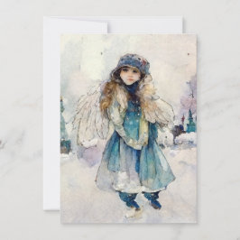 Winter Spirit Watercolor Angel Art Mitteilungskarte