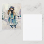 Winter Spirit Watercolor Angel Art Telefonnummerkarte (Vorne/Hinten)