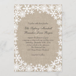Winter-Spitze auf Leinwand-Hochzeits-Einladung Einladung