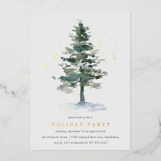 Winter Splendor | Feiertag Folieneinladung (Vorderseite)