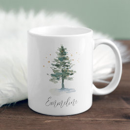 Winter Splendor Pine Tree Personalisierte Weihnach Kaffeetasse