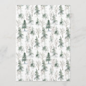 Winter Splendor Weihnachts-Abendessen Feier Menükarte (Rückseite)