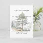 Winter Splendor Weihnachtsbaum Weihnachtsmenü Einladung (Stehend Vorderseite)
