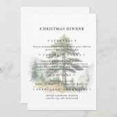 Winter Splendor Weihnachtsbaum Weihnachtsmenü Einladung (Vorne/Hinten)