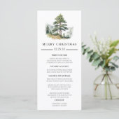 Winter Splendor Weihnachtsessen Party Menükarte (Stehend Vorderseite)