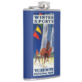 Winter-Sport bei Yosemite PosterYosemite, CA Flachmann (Rechts)