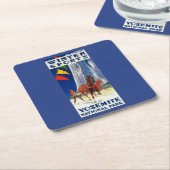 Winter-Sport bei Yosemite PosterYosemite, CA Rechteckiger Pappuntersetzer (angewinkelt)