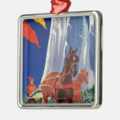 Winter-Sport bei Yosemite PosterYosemite, CA Silbernes Ornament (Links)