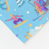Winter-Sport-Eislauf-Schilauf-Muster Fleecedecke (Ecke)