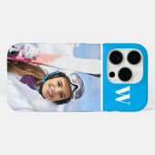 Winter Sport Foto Mit Monogramm Azure Case-Mate iPhone Hülle (Rückseite (Horizontal))