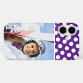 Winter Sport Foto Royal Lila White Polka Dot Case-Mate iPhone Hülle (Rückseite (Horizontal))