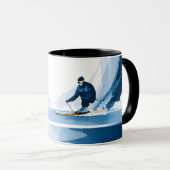 Winter-Sport-Illustration Tasse (VorderseiteRechts)