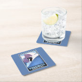 Winter-Sport-Ski fahrendes förderndes Plakat Rechteckiger Pappuntersetzer (Vor Ort)