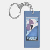 Winter-Sport-Ski fahrendes förderndes Plakat Schlüsselanhänger (Vorderseite links)