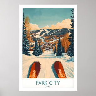 Winter Sport Ski Plakat Park City Utah 1